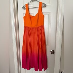 SHEIN Orange and Pink Ombre Midi Dress